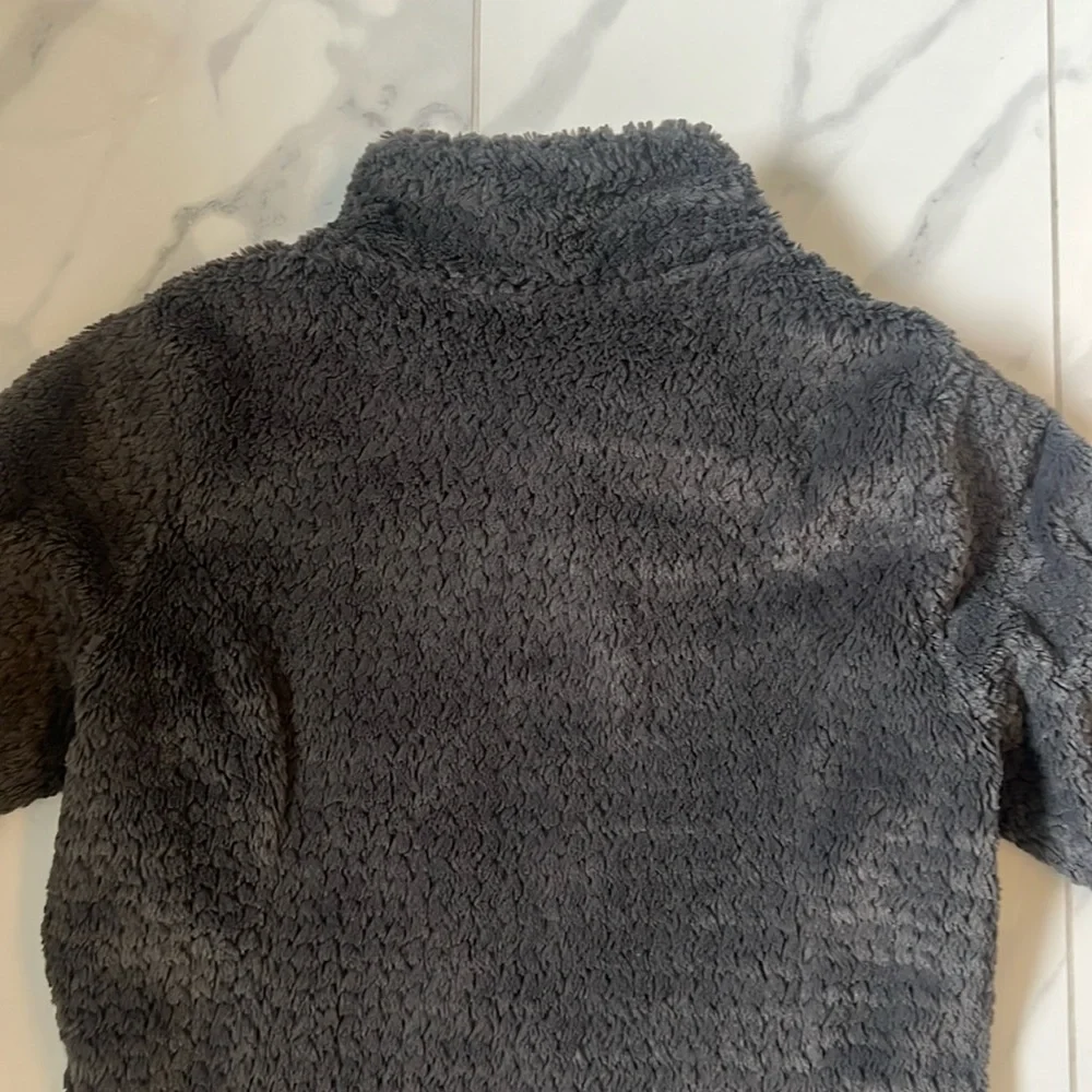 The North Face Laurel Fleece Full Zip Up Jacket In Dark Gray Girls’ Size L